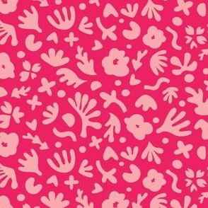 Wiggle Room Boho Bouquet Large Scale Light pink on Hot Pink