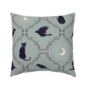Whimsigothic Moon, Cats and Crows • Blue •  Large Scale