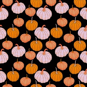 Orange and black pumpkins Halloween autumn