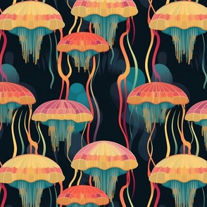 geometric art deco jellyfish 