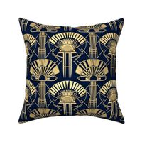 art deco geometric egyptian fans