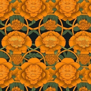 art deco geometric marigolds 