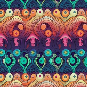 abstract rainbow octopus