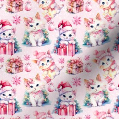 Kitty Christmas vintage style packages Pink!