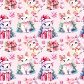 Kitty Christmas vintage style packages Pink!