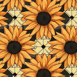 art deco sunflowers