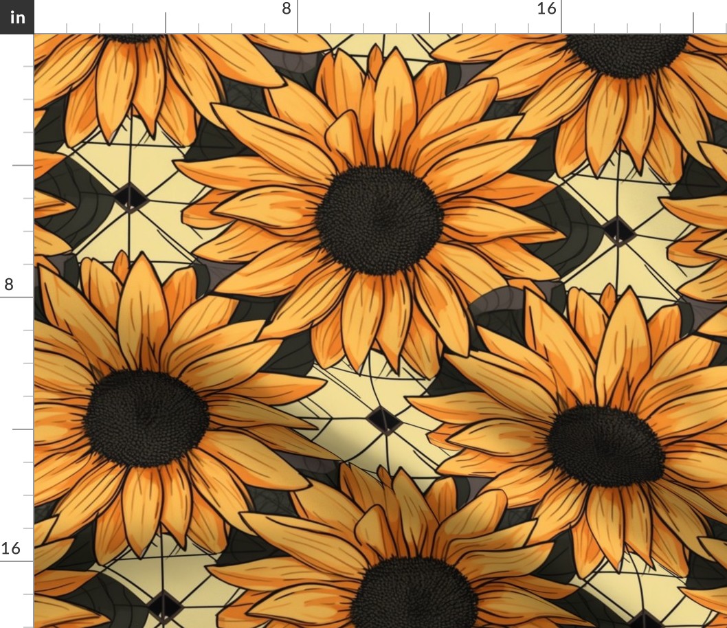 art deco sunflowers