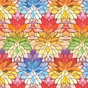 geometric watercolor rainbow zinnias