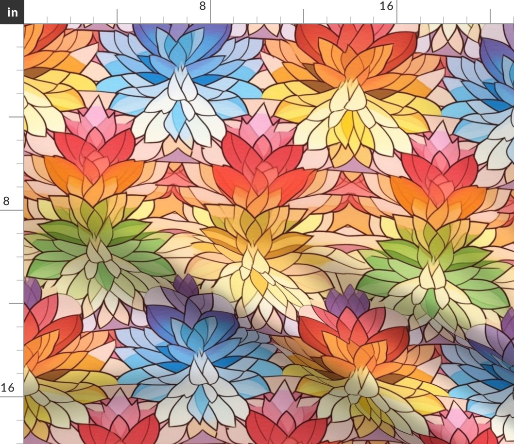 geometric watercolor rainbow zinnias