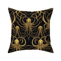 art deco gold and black tentacles