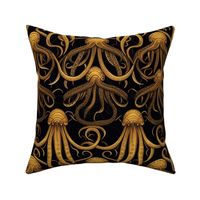 gold art nouveau octopus