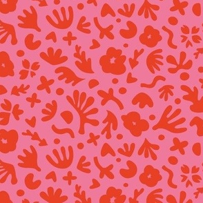 Wiggle Room Boho Bouquet Large Scale Red on Pink