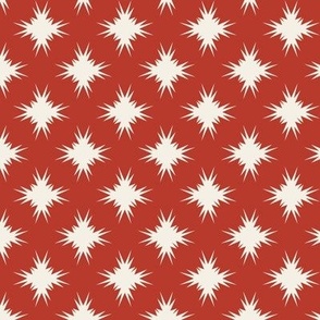 Modern Star, Crema  on Christmas Red