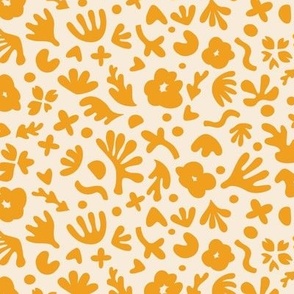 Wiggle Room Boho Bouquet Orange on Cream Large Scale