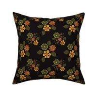 Ditsy Autumn Fall colors floral pattern