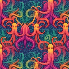 art deco rainbow tentacles