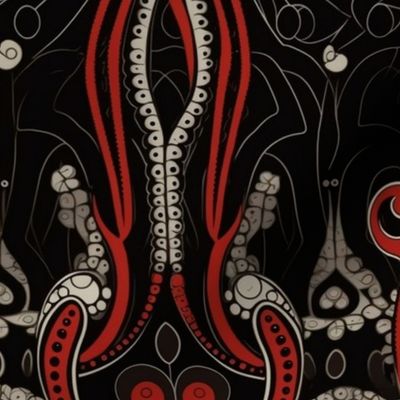 art nouveau steampunk octopus