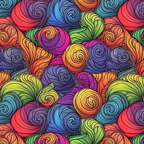art nouveau rainbow spiral snail shells