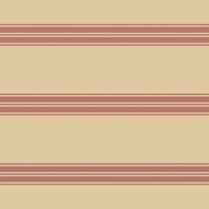 ticking stripe red and beige 2085-33