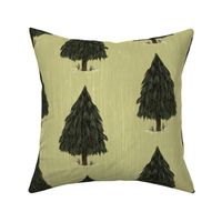 24" Pine Trees - Sage Green and Ebony