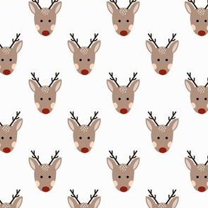 Cute Christmas reindeer on white 6x6