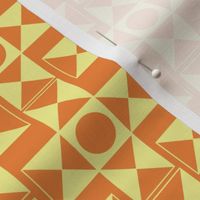 Geometric Pattern: Circles and Triangles in Marigold Yellow and Orange // Large Scale
