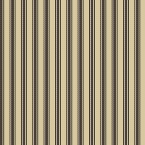 Ticking stripe .25 stripes black and beige 2087-71