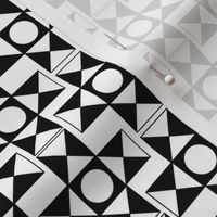 Geometric Pattern: Circles and Triangles in White on Black // Small Scale