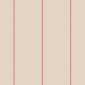Ticking stripe single stripe red and beige 2083-57