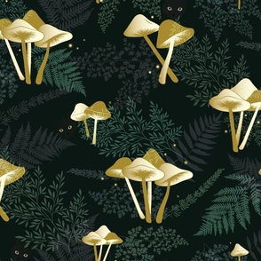 Midnight Forest // Mushrooms // Large