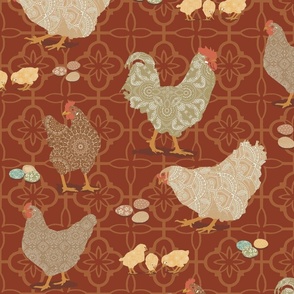 chicken wallpaper dark red background