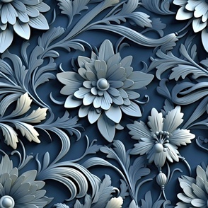 3D_Beauties_Cerulean Blue_Monochrome_Florals  ATL_1341