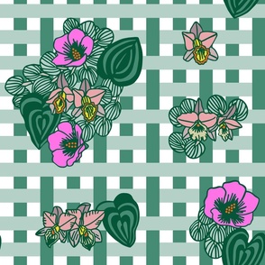 endless green plaid orchid
