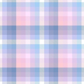 Plaid in pastel pink, blue and white