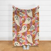 Whimsigothic-ghosts-with-boo-speech-bubbles-on-pink-orange-vertial-stripes-with-cobwebs-XL-jumbo_new