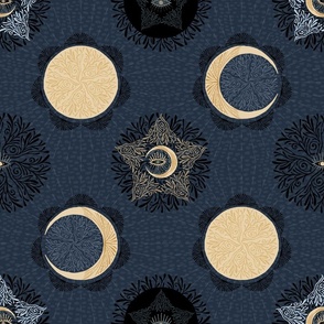 Eye Of Luna on Navy Blue - Large