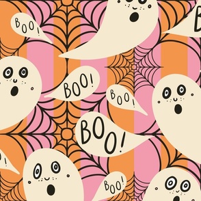 Whimsigothic-ghosts-with-boo-speech-bubbles-on-pink-orange-vertial-stripes-with-cobwebs-L-large_new