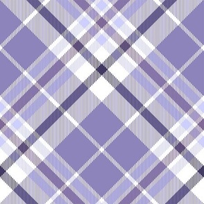 Plaid in purple, mauve, lavender and white - diagonal