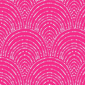 hand-drawn scallop dots hot pink WB23