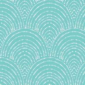 hand-drawn scallop dots turquoise WB23