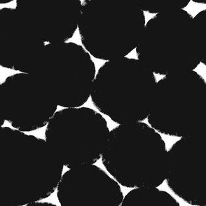 Small Black and white Overlapping Abstract Polka Dots - Black White Geometric - Modern Graphic artistic brush stroke spots - Minimal Trendy Scandi Style Circles