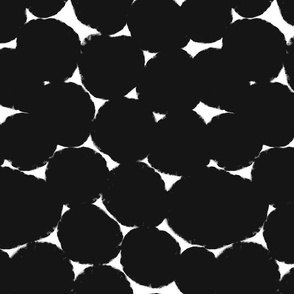 Medium Black and white Overlapping Abstract Polka Dots - Black White Geometric - Modern Graphic artistic brush stroke spots - Minimal Trendy Scandi Style Circles