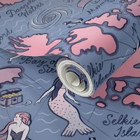 Mythical Mermaid Selkie Siren Sea Map