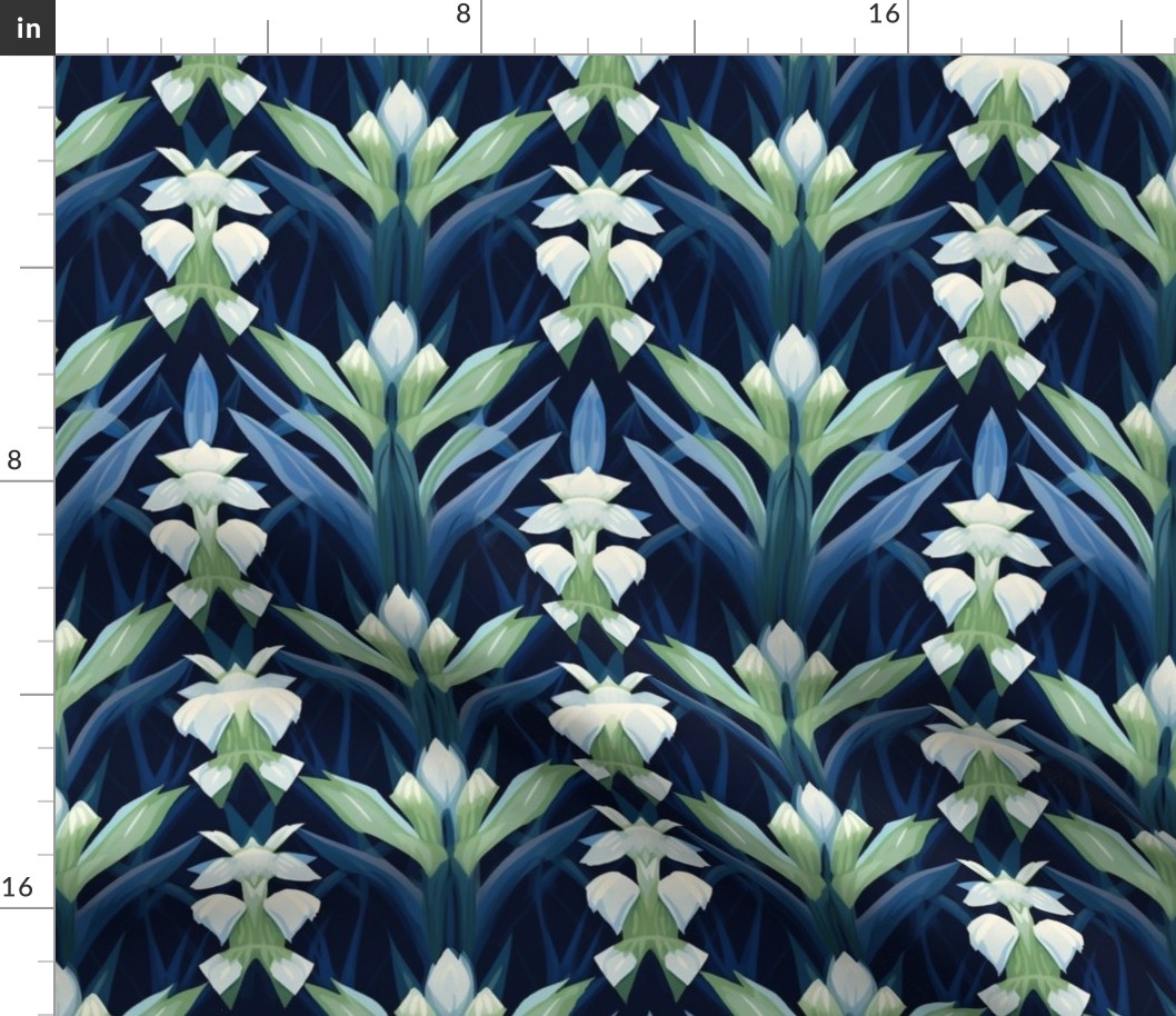 geometric bluebonnets in green and blue