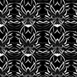 monochrome abstract dahlia in black and white
