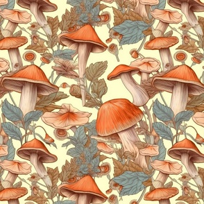 Mushroom Medley inspired by Alphonse Mucha