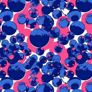 pop art blueberries in red white and blue