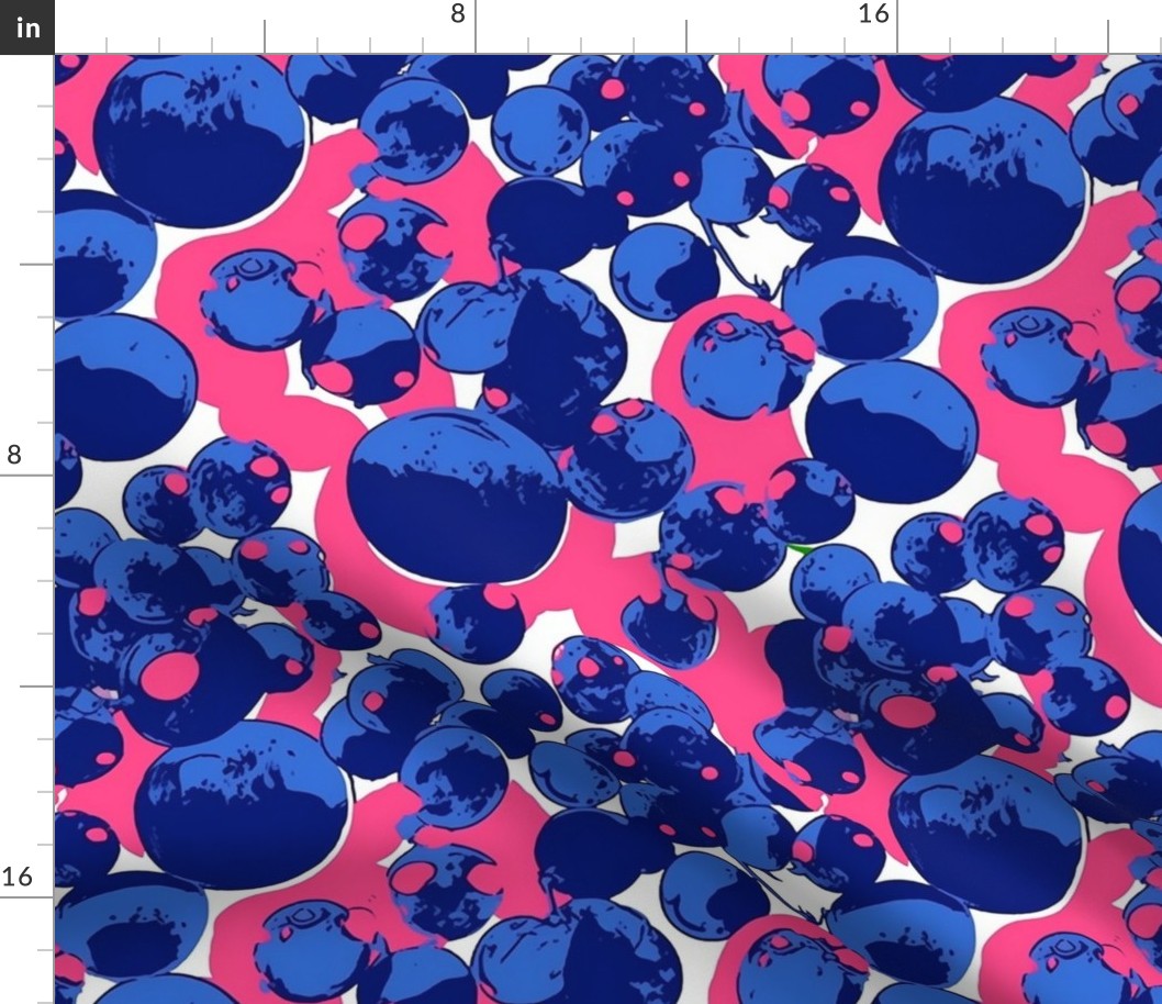 pop art blueberries in red white and blue