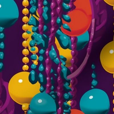 pop art mardi gras beads 