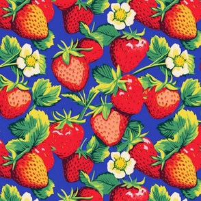 pop art strawberry flowers